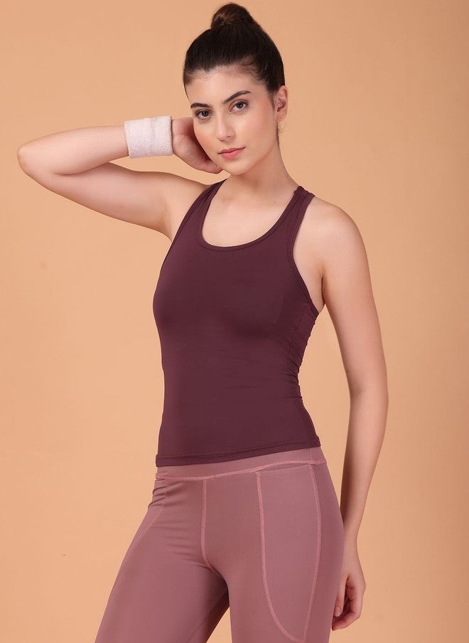 CUKOO Maroon Sleeveless Tank Top - Image 4